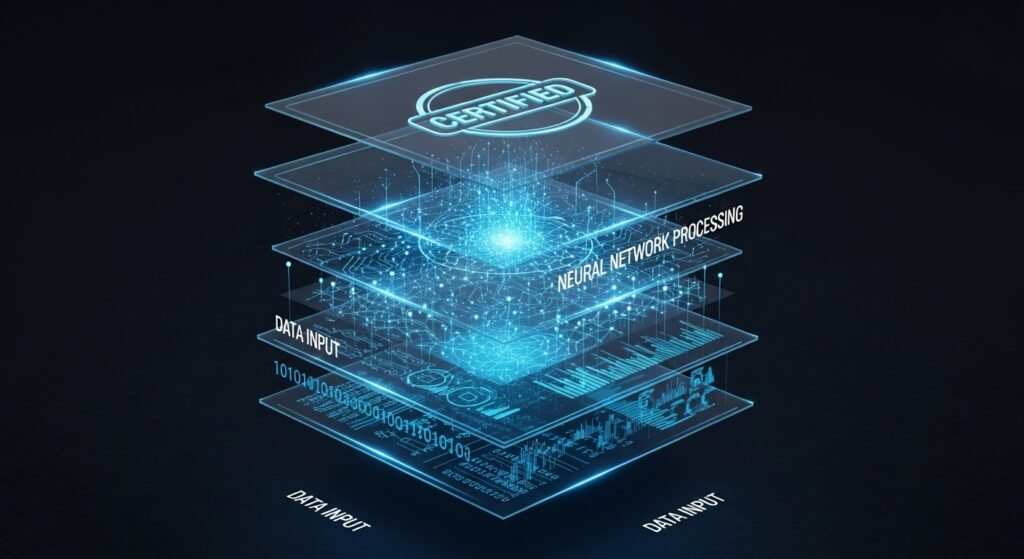 ai-powerball-engine-architecture-layers - 개인지갑 설치 안내 - AI파워볼 하는 방법 다중 레이어로 구성된 AI파워볼 분석 엔진과 보안 인증 단계 시각화